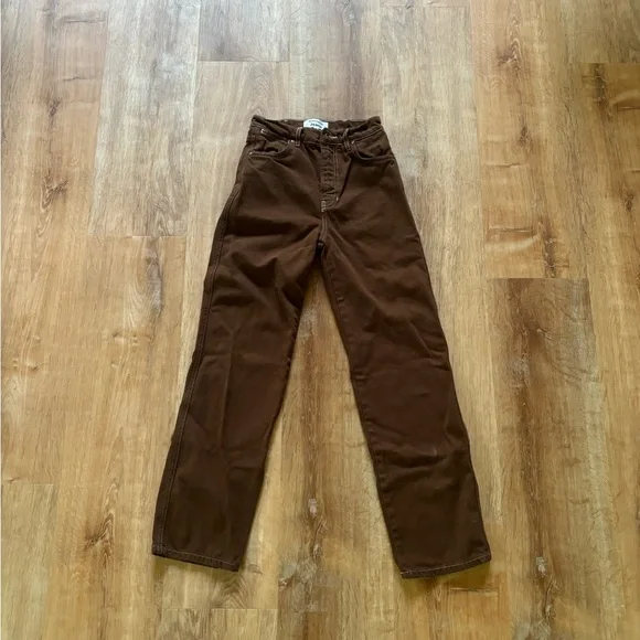 Reformation straight legged high waisted brown jeans size 25 - Picture 5 of 9
